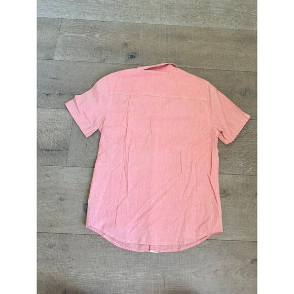 Threads 4 Thought Mens Organic Cotton Short Sleeve Button-Up Shirt With Striped - Picture 2 of 6